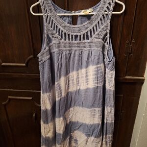 BLUE AND WHITE TIE DYE DRESS, 2XL, WORN ONCE